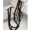 Tasbih Tijani en Yusr Khor 10 mm – Corail Doré, Ficelle Noire | Kourous Artisanal