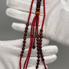Tasbih Tijani en Yusr Khor 10 mm – Corail Rouge, Ficelle Rouge | Kourous Artisanal